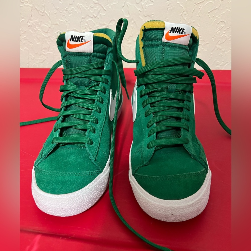 Green Nike High Top court shoe